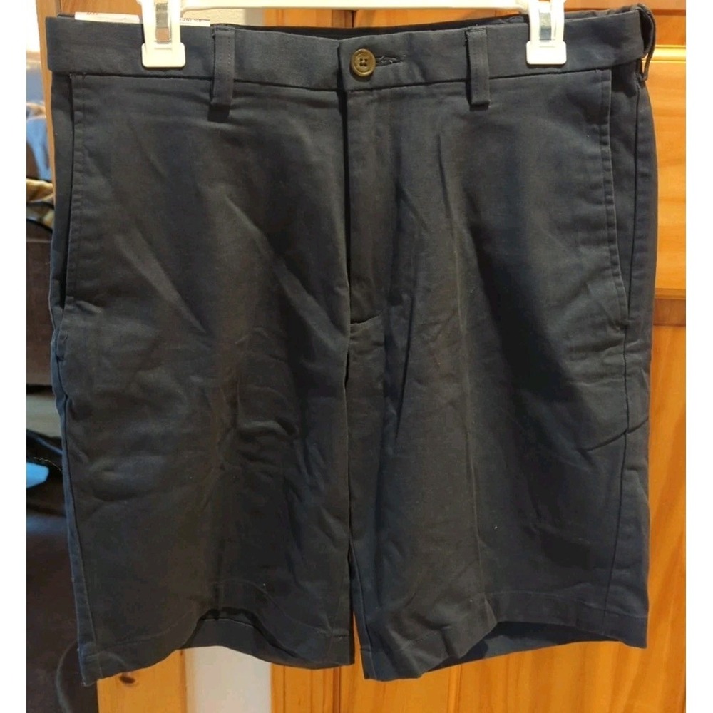New Men's Haggar Size 32 W Color Navy Comfort Chino Short 9.5" Inseam